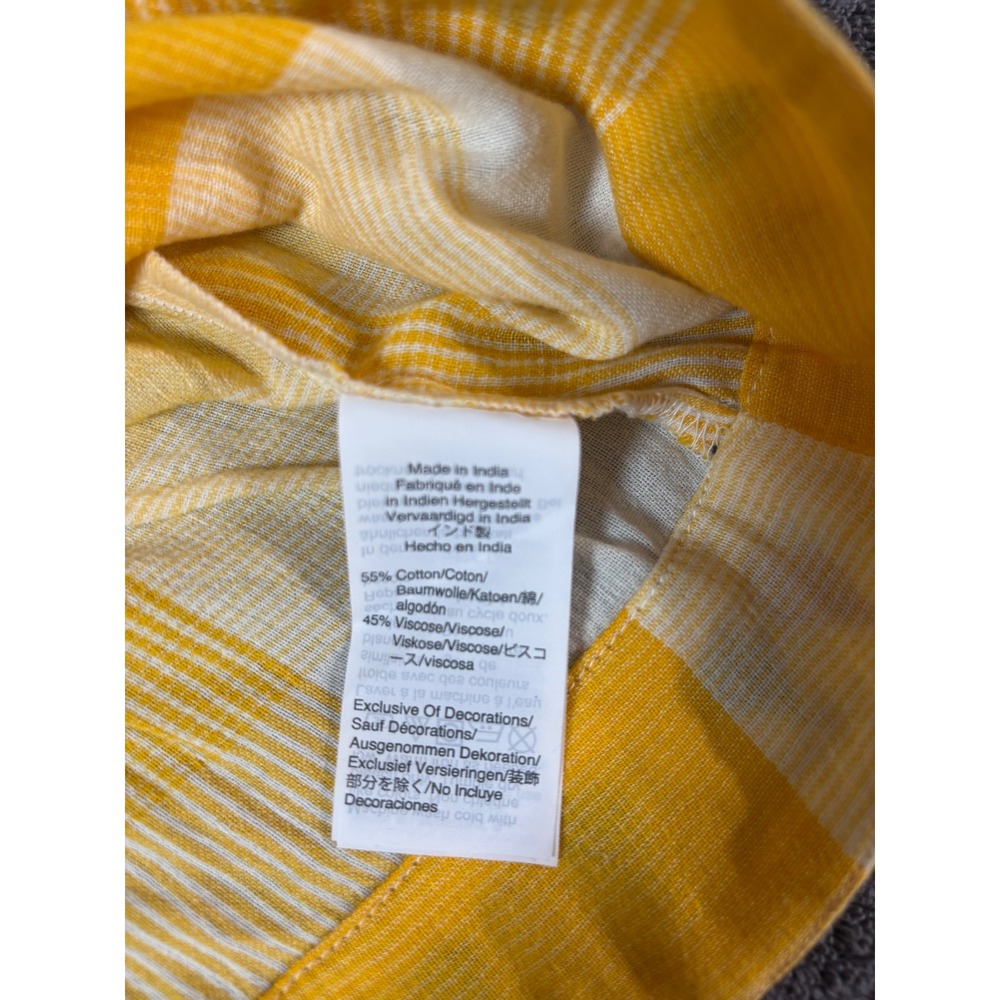 Madewell Yellow Gingham Embroidered Button Front Top Size Large Boho Cottagecore - Picture 7 of 7